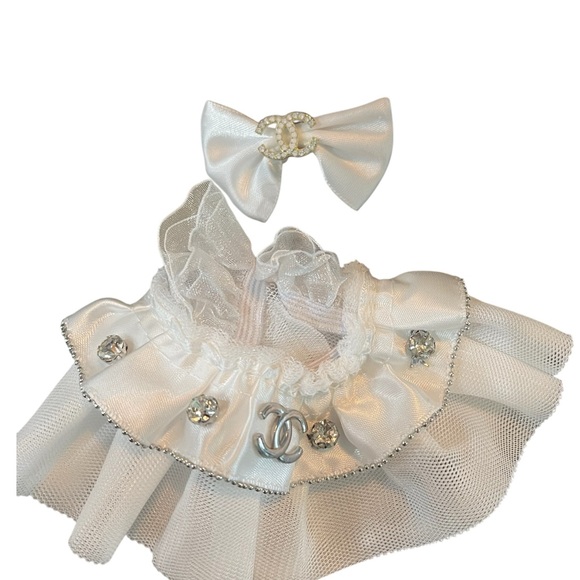 CHANEL Other - CHANEL White Labubu Dress with Rhinestone and Matching Bow